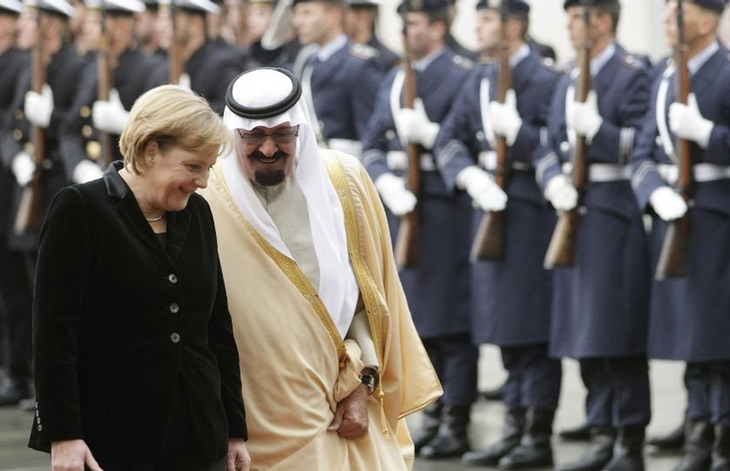 Angela Merkel con el antiguo Rey Abdalá de Arabia Saudí