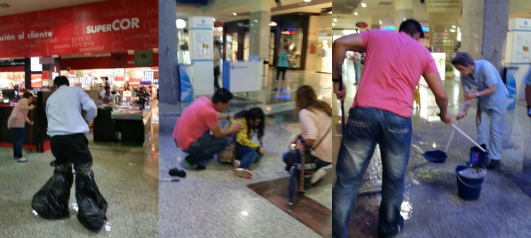 Imágenes de la inundación en un supermercado de Madrid