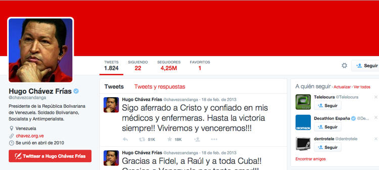 El último tweet de Chávez se refería a su enfermedad