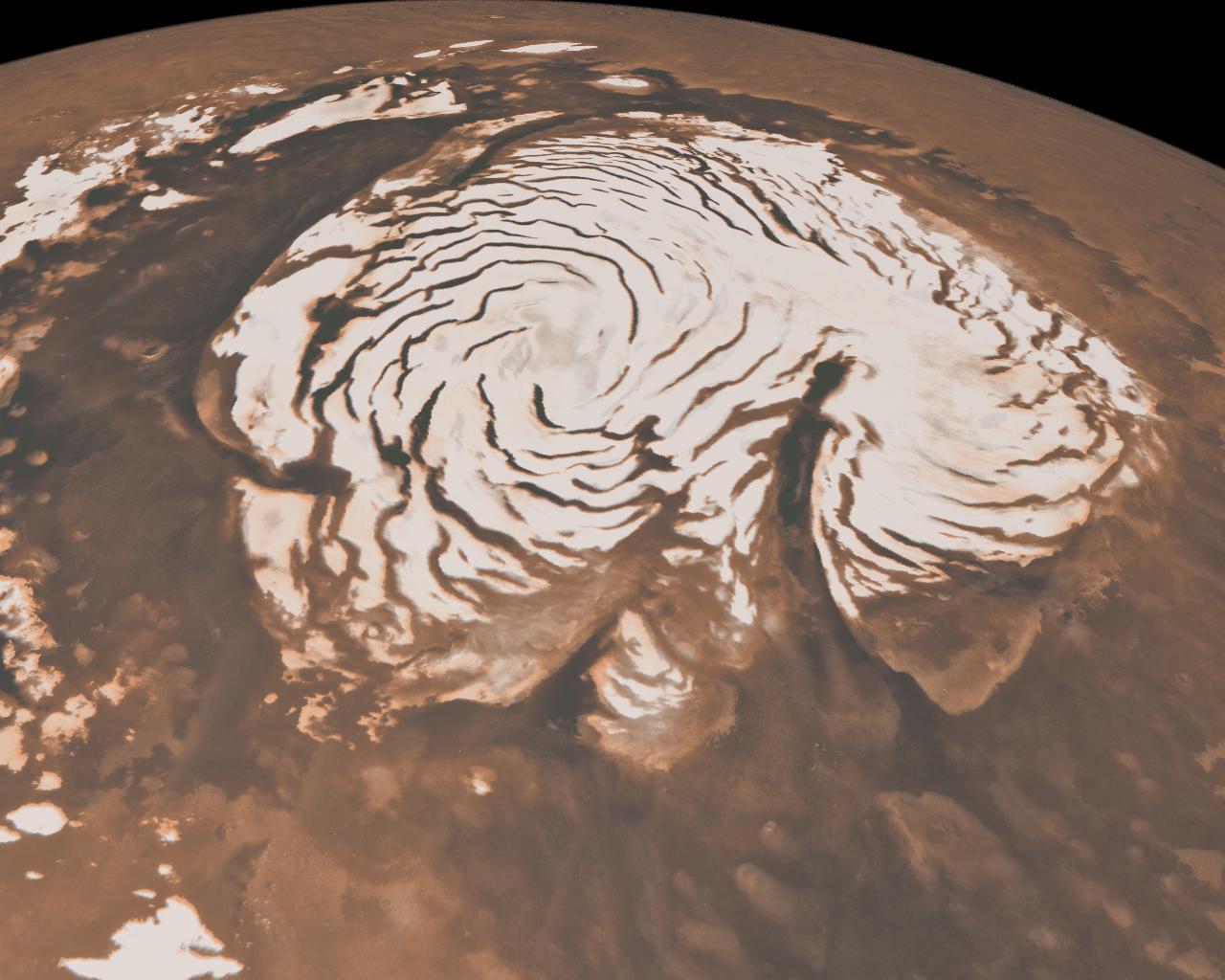 Casquete polar marciano (Fuente: NASA)