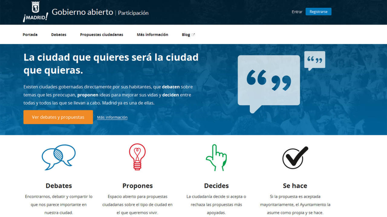 Web de Decide Madrid