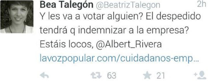 El tweet de Beatriz