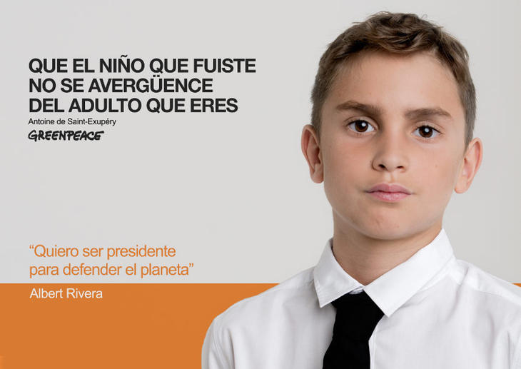 Albert Rivera de niño (Fuente: Greenpeace)