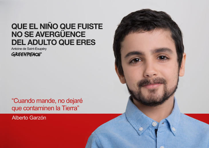 Alberto Garzón de niño (Fuente: Greenpeace)