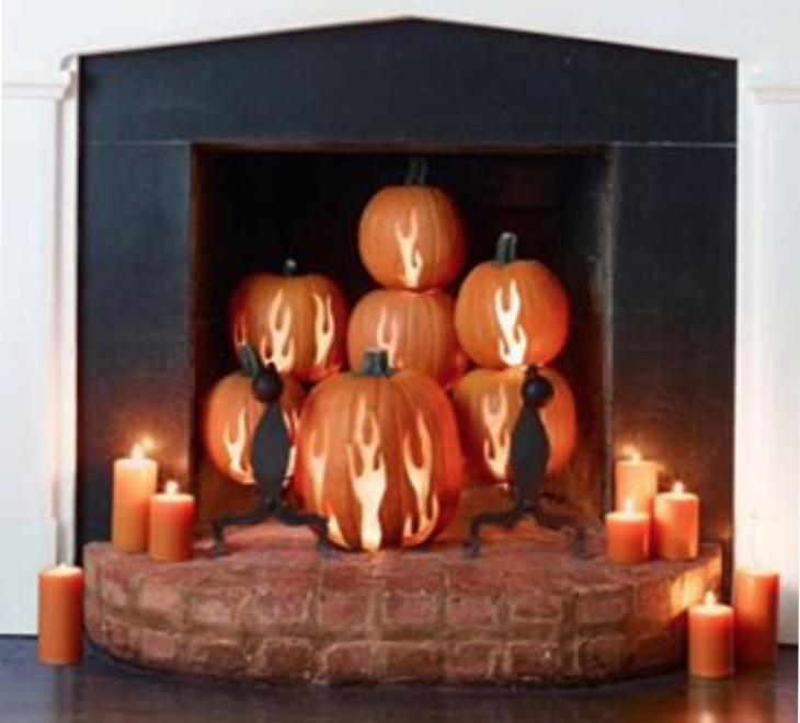 Calabazas imitando las llamas (Instagram: @countrylivingmag)