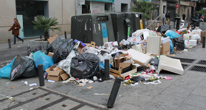 Huelga de basuras en Madrid