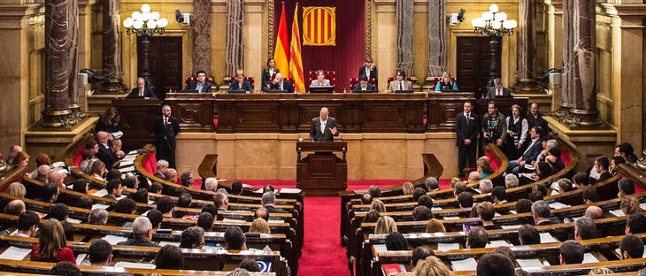 El Parlament catalán en la votación de hoy, 9 de noviembre