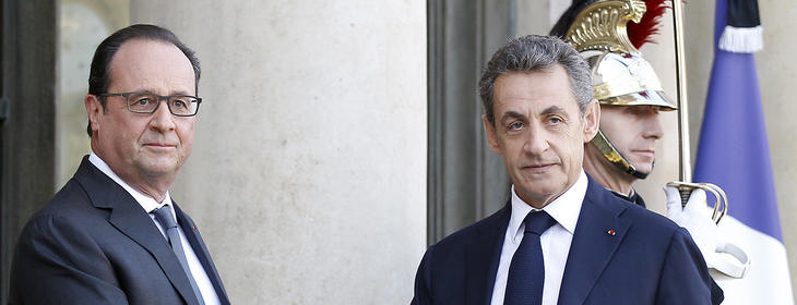 Hollande y Sarkozy en el homenaje a las víctimas de los atentados en París