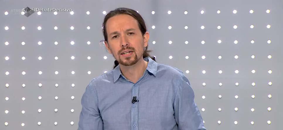 Pablo Iglesias durante el debate