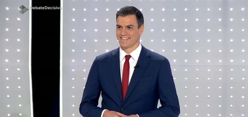 Pedro Sánchez durante el debate