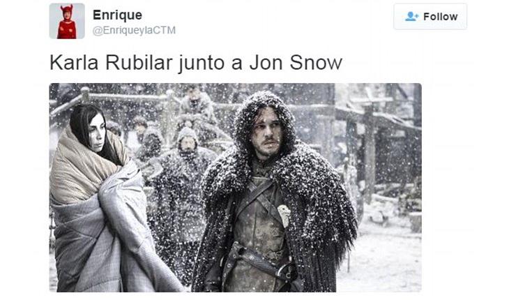 Karla Rubilar junto a Jon Snow