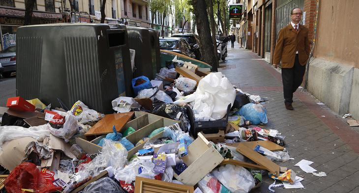 Las calles se llenaron de basura en la huelga de 2013