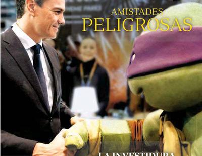 ¿Qué hace la tortuga ninja Donatello con Pedro Sánchez en la portada del ABC?