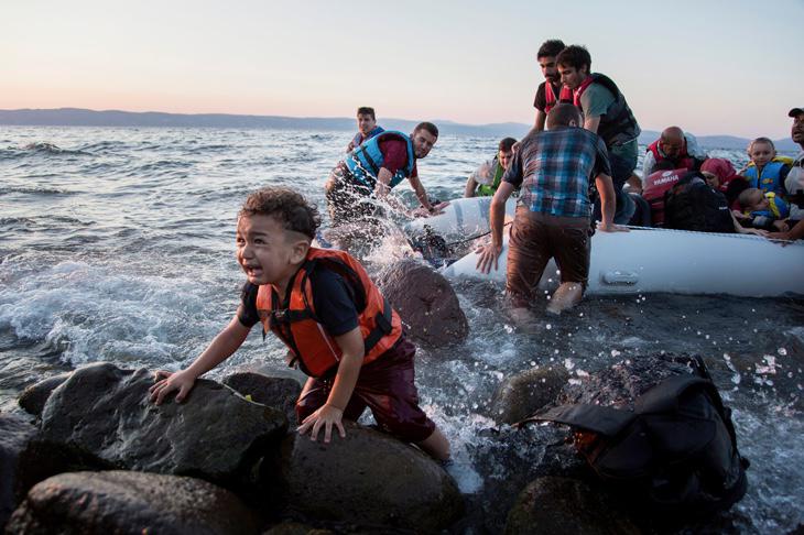 Refugiados en las costas de Lesbos, Grecia