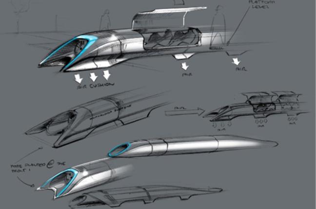 Dibujos de concepto del Hyperloop