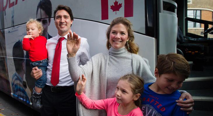 Trudeau con su familia