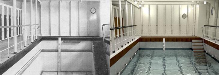 La piscina de 1912 vs a la de 2018