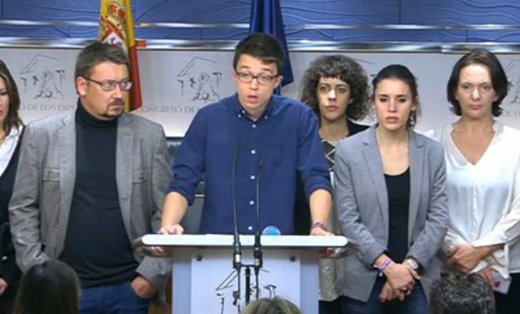 Errejón ha anunciado la ruptura de las negociaciones en rueda de prensa