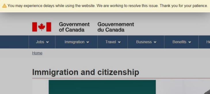 La web del gobierno de Canadá, bloqueada