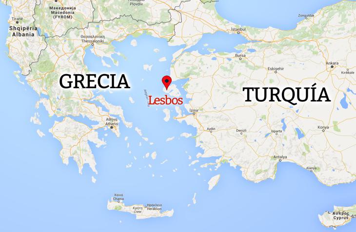 La isla de Lesbos, a cinco kilómetros de Turquía