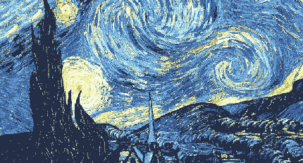 La noche estrellada de Van Gogh en movimiento
