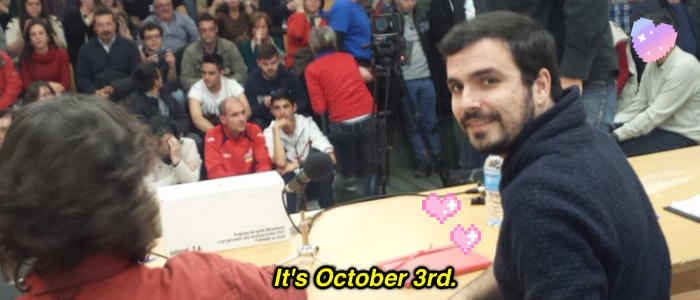 El 3 de octubre Alberto me preguntó que qué día era