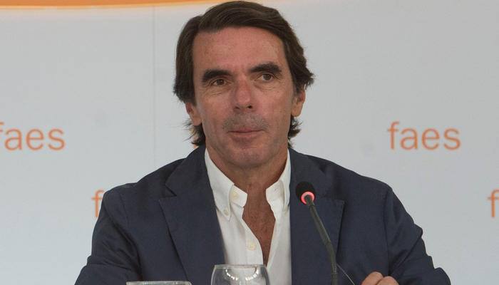 José María Aznar en una conferencia de FAES