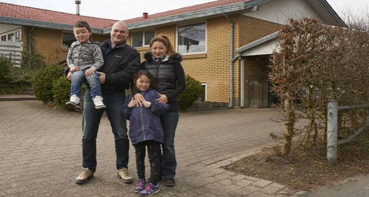 Hans Peter Christensen y su familia