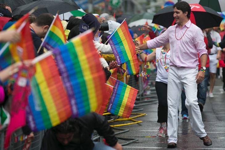 Trudeau en el Orgullo Gay de Toronto en 2015