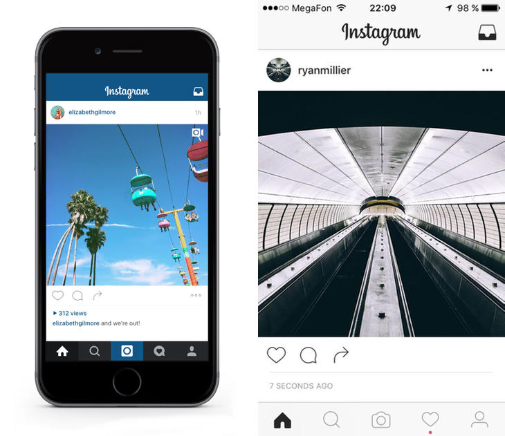 Instagram ahora vs. el posible nuevo Instagram (The Verge)