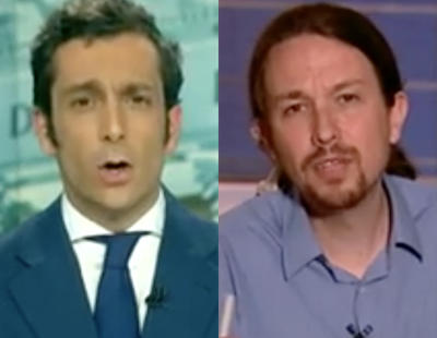 'Enganchón' en directo de Pablo Iglesias y Antena 3 Noticias por la visita de Otegi al Parlamento Europeo