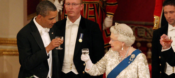 Isabel II y Barack Obama