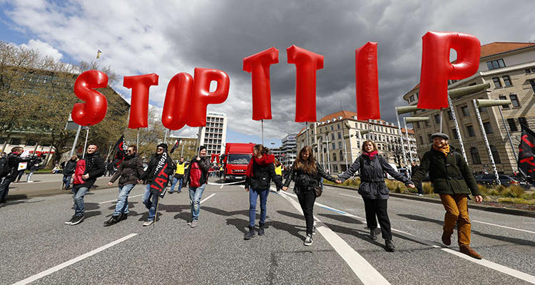 Manifestación en contra del TTIP