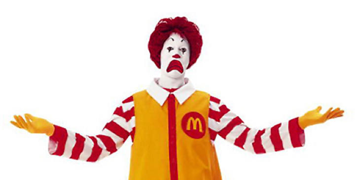 Ronald está triste por la crisis de McDonald's