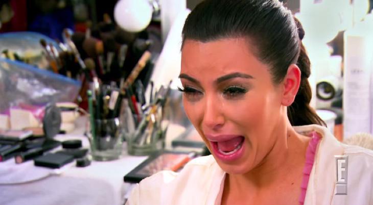 Kim Kardashian llorando porque ha sido descubierta