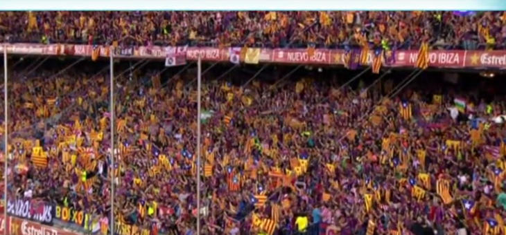 Muchas esteladas en el Vicente Calderón. Hace 4 años no eran banderas violentas