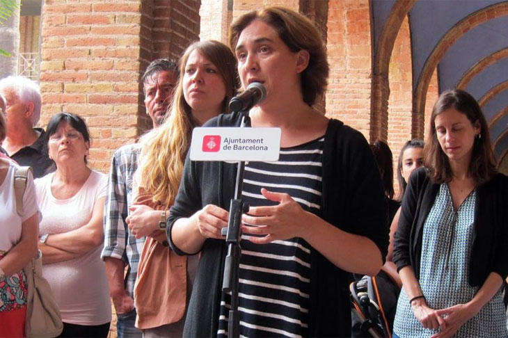 Ada Colau, en uno de sus primeros actos como alcaldesa