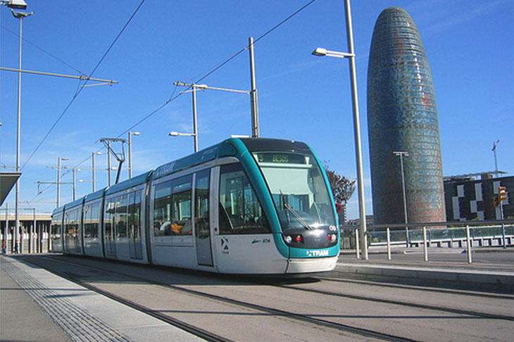 El TramBesòs, uno de los dos tranvías de Barcelona