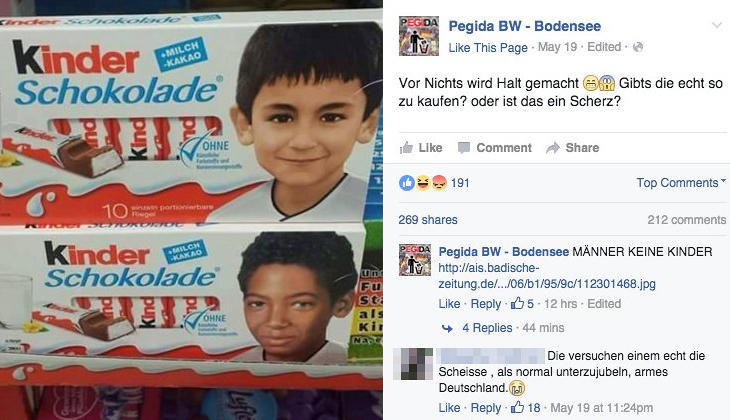 Pegida critica la versión multicultural de Kinder Chocolate