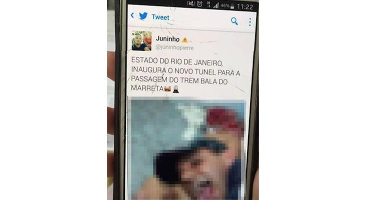 Uno de los tweets sobre la violación