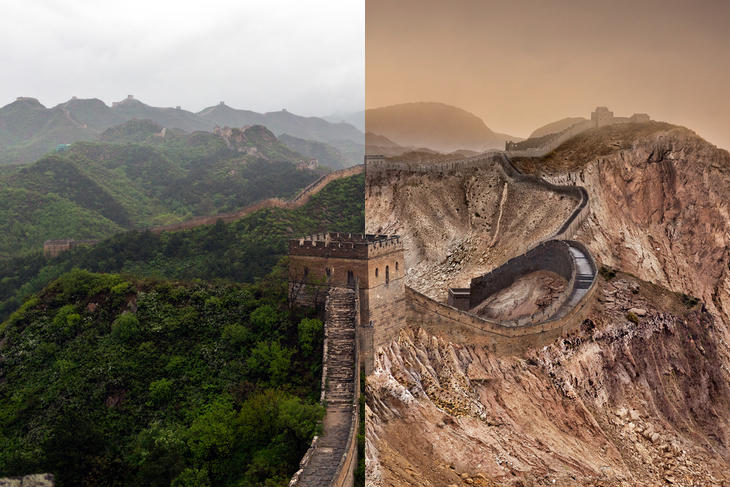 La Muralla China, seca por el deshielo del Ártico