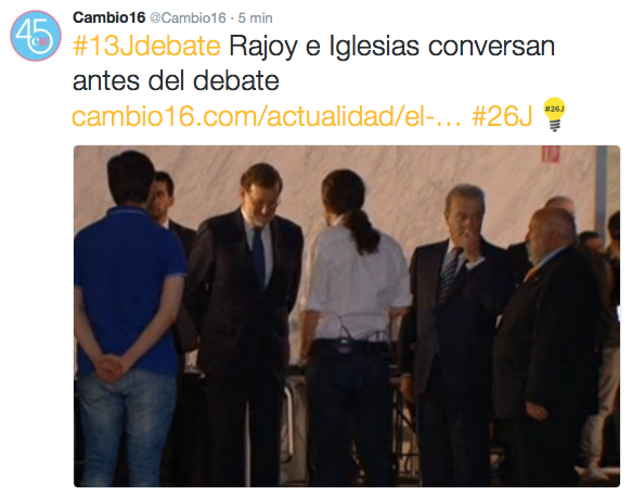 ¡Ya están Rajoy e Iglesias haciéndole la pinza a la formación del gobierno! #Debate13J