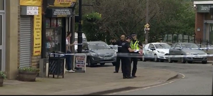 Cordón policial en la zona en la que Jo Cox fue asesinada