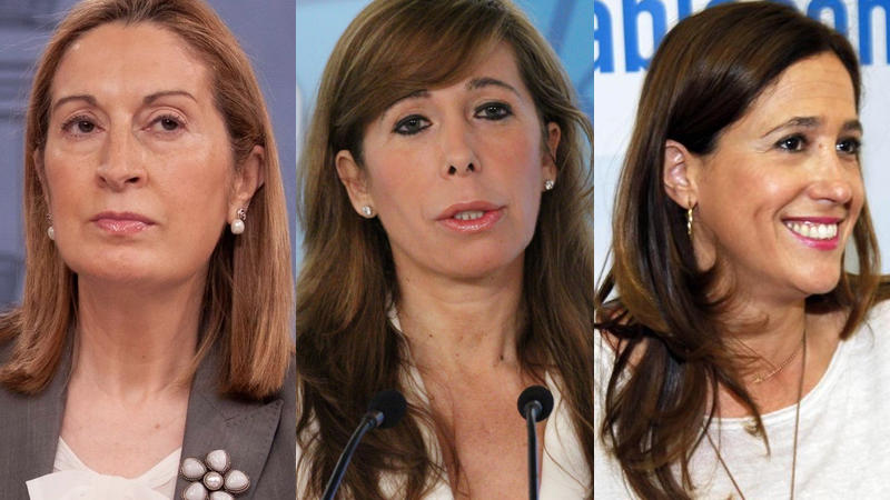 Miembros del PP que ocuparán la Mesa del Congreso: Ana Pastor (Presidenta), Alicia Pérez Camacho y Rosa Romero, con la salida de Celia Villalobos.