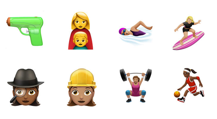 Algunos de los nuevos emojis