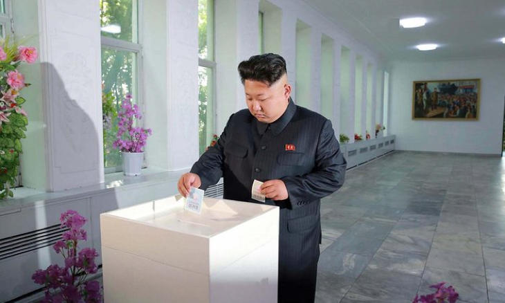 Kim Jong-un votando