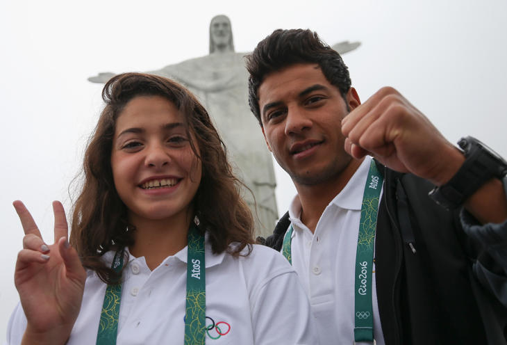 Yusra Mardini y Rami Anis, atletas sirios del equipo de refugiados