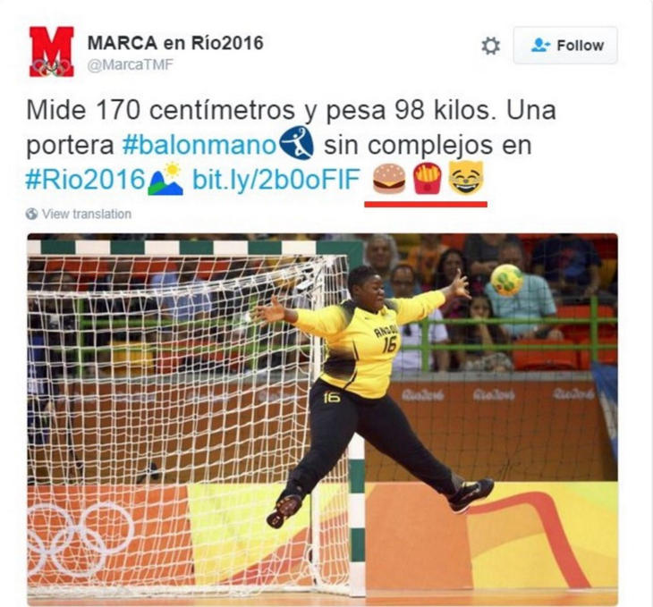 Tweet de Marca borrado minutos después (Twitter)