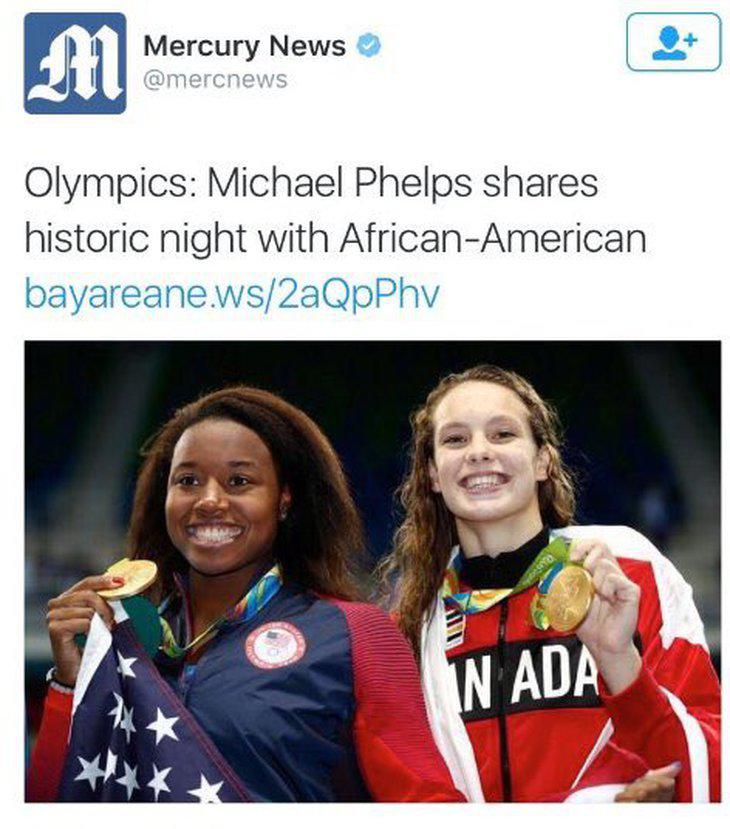 'Michael Phelps comparte una histórica noche con una afroamericana'