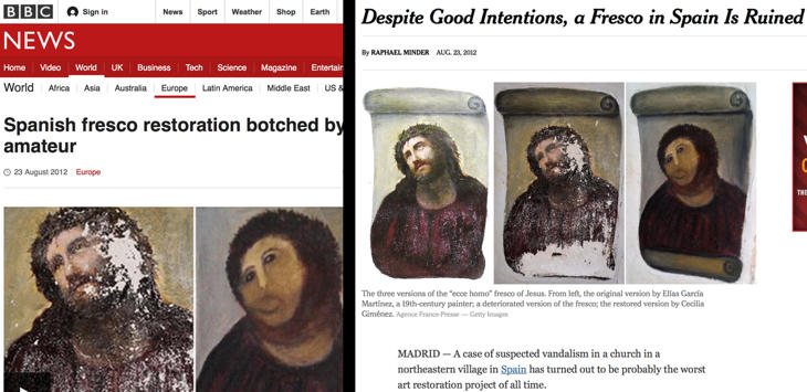 El Ecce Homo en medios internacionales